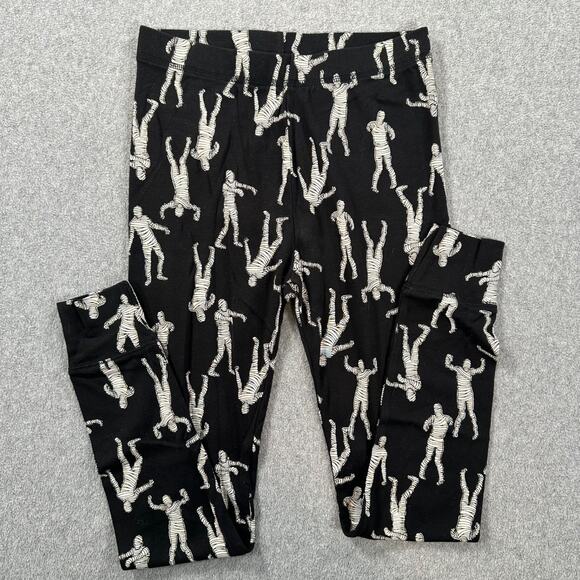 Gap Kids Organic Cotton Mummy Halloween Pajamas Sleep Set Size 14 Black White - Picture 4 of 7